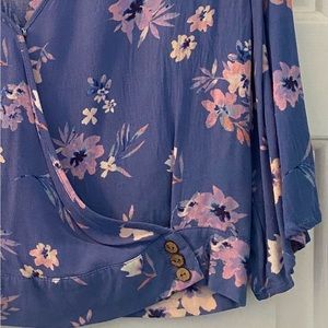 blue floral crop top